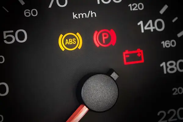 Car Dashboard with ABS indicator